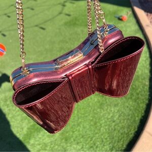 Aldo NWT Red Bow Clutch Purse - Removable Chain Strap